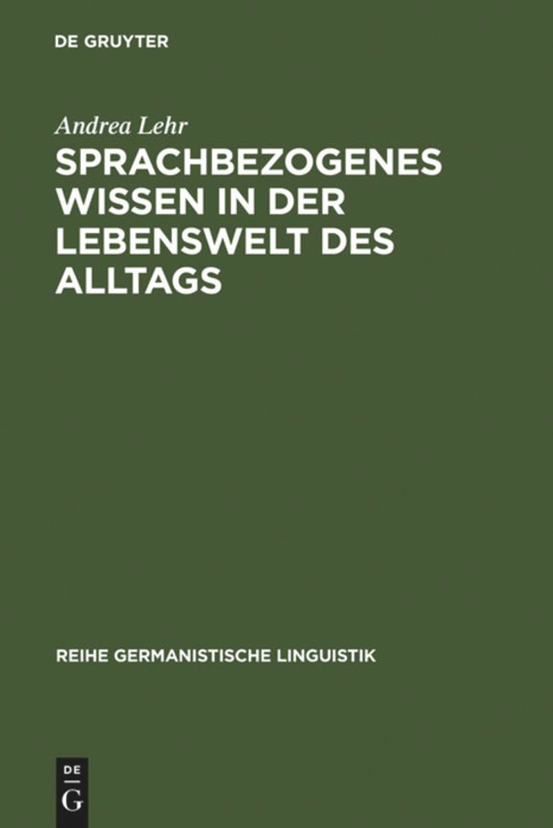 book: Sprachbezogenes Wissen in der Lebenswelt des Alltags