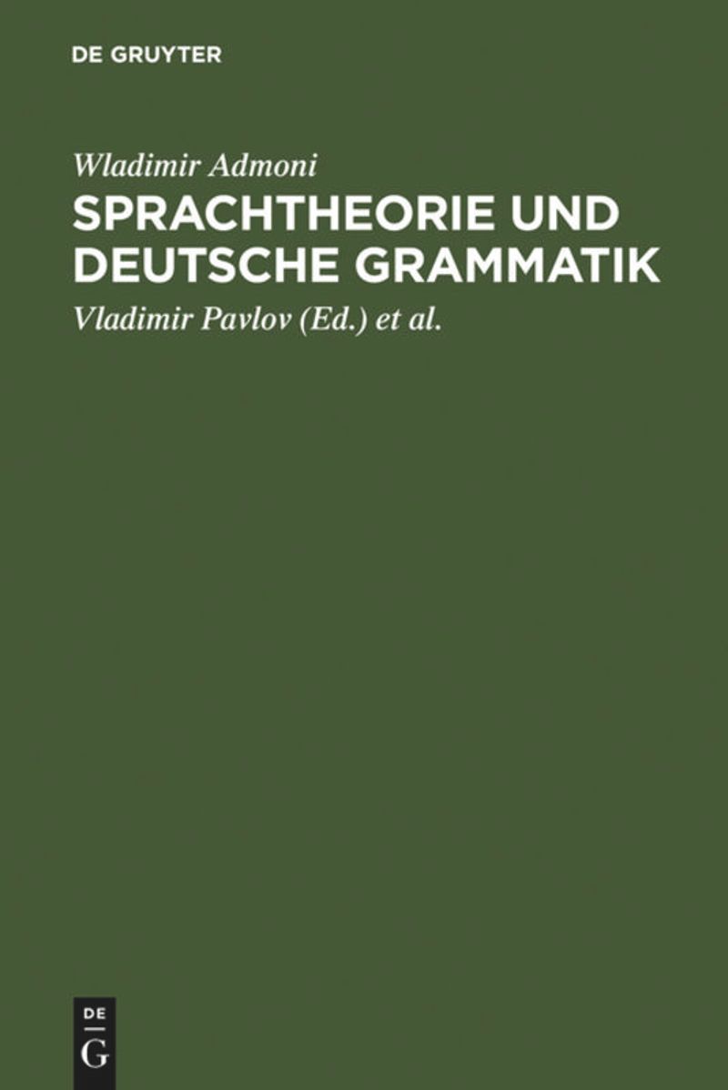 book: Sprachtheorie und deutsche Grammatik