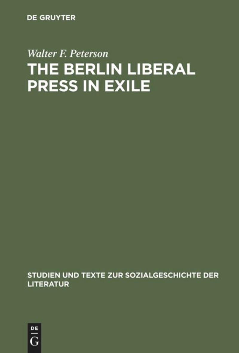 book: The Berlin Liberal Press in Exile