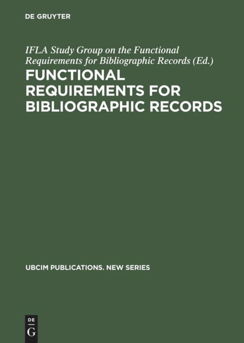 book: Functional Requirements for Bibliographic Records