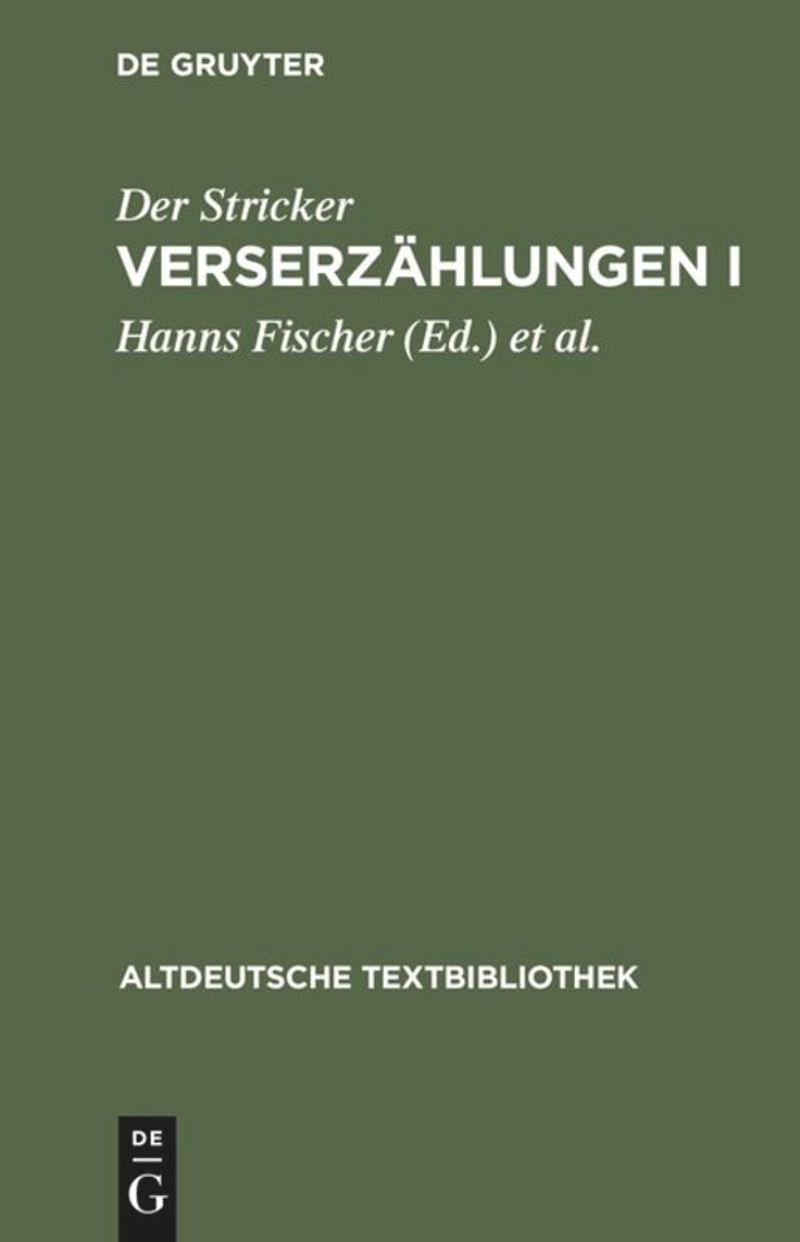 book: Verserzählungen I