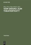 book: Vom Drama zum Theatertext?