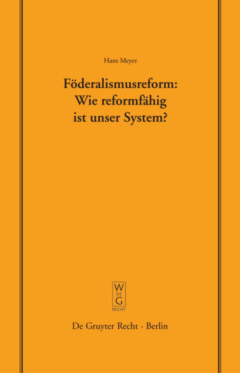 book: Föderalismusreform: Wie reformfähig ist unser System?