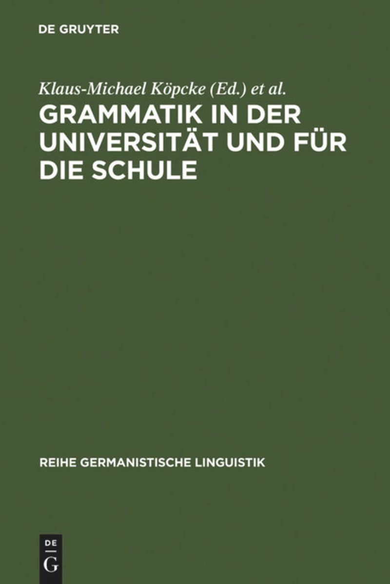 book: Grammatik in der Universität und für die Schule