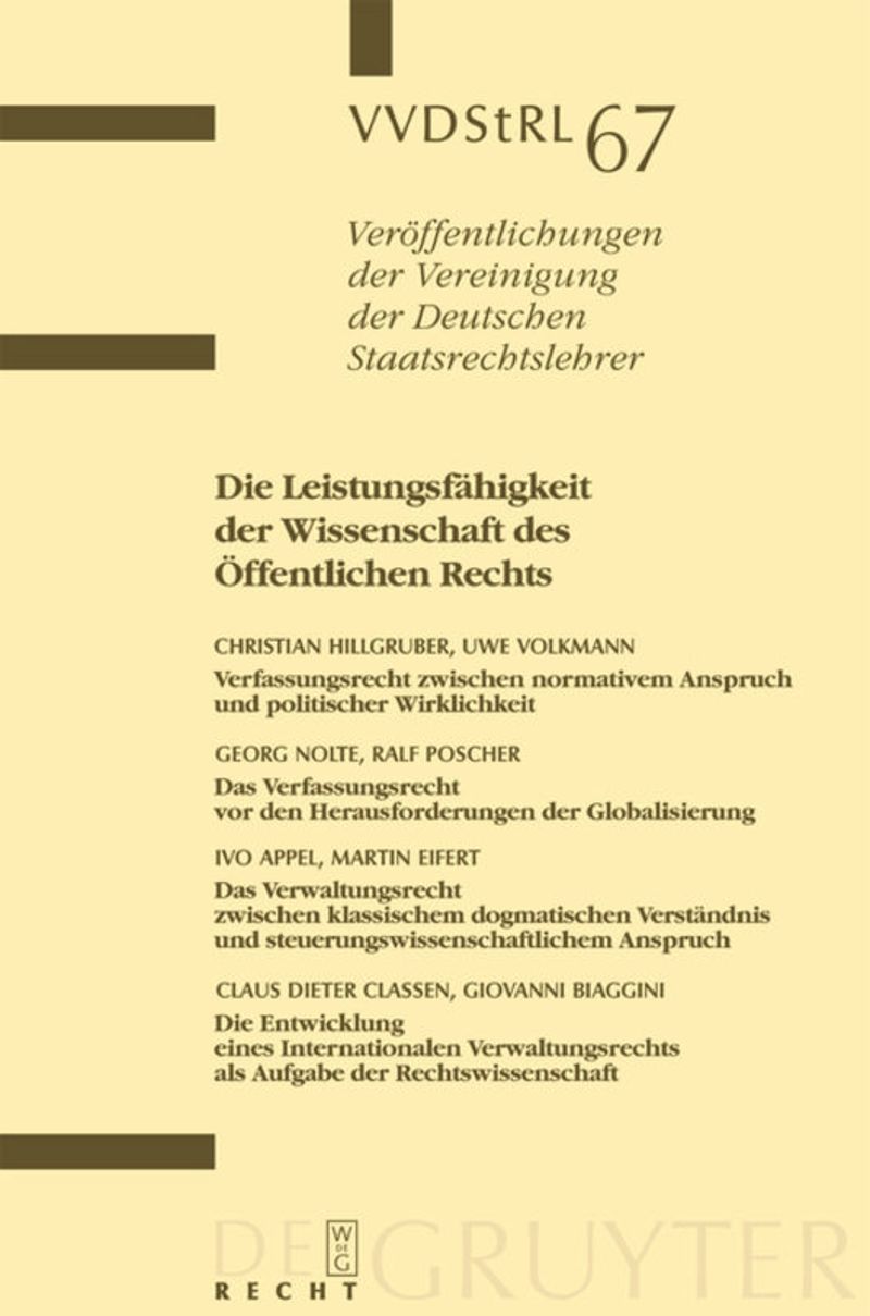 book: Die Leistungsfähigkeit der Wissenschaft des Öffentlichen Rechts