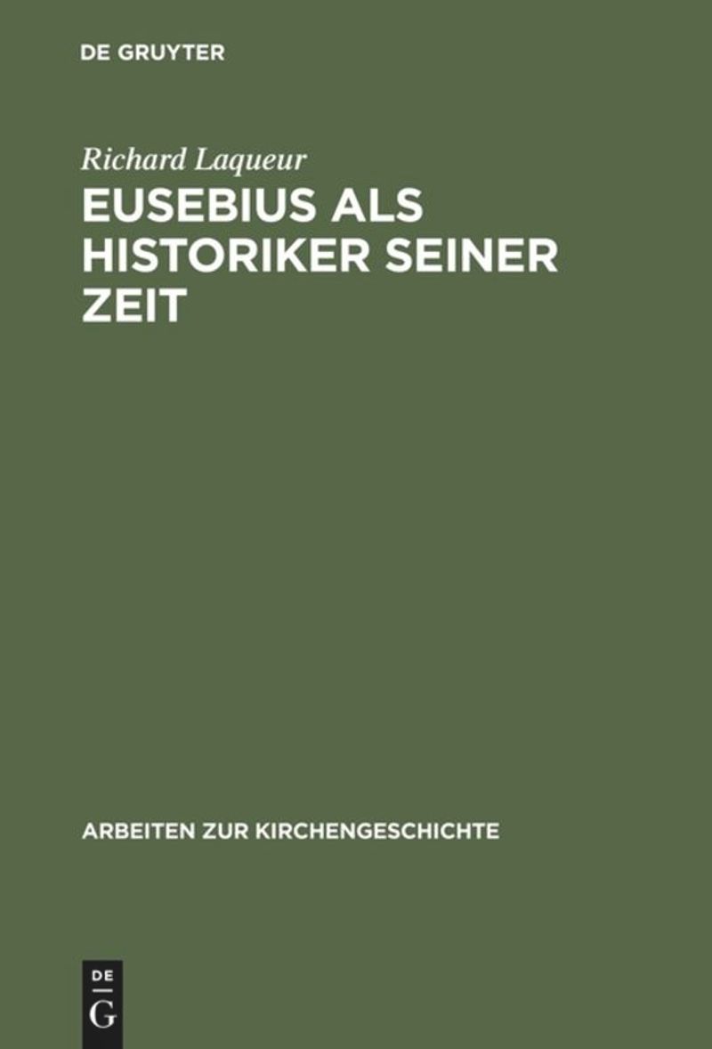 book: Eusebius als Historiker seiner Zeit