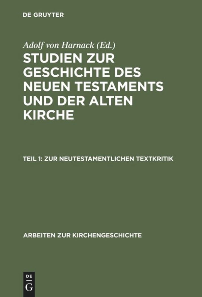 book: Teil 1 Zur neutestamentlichen Textkritik