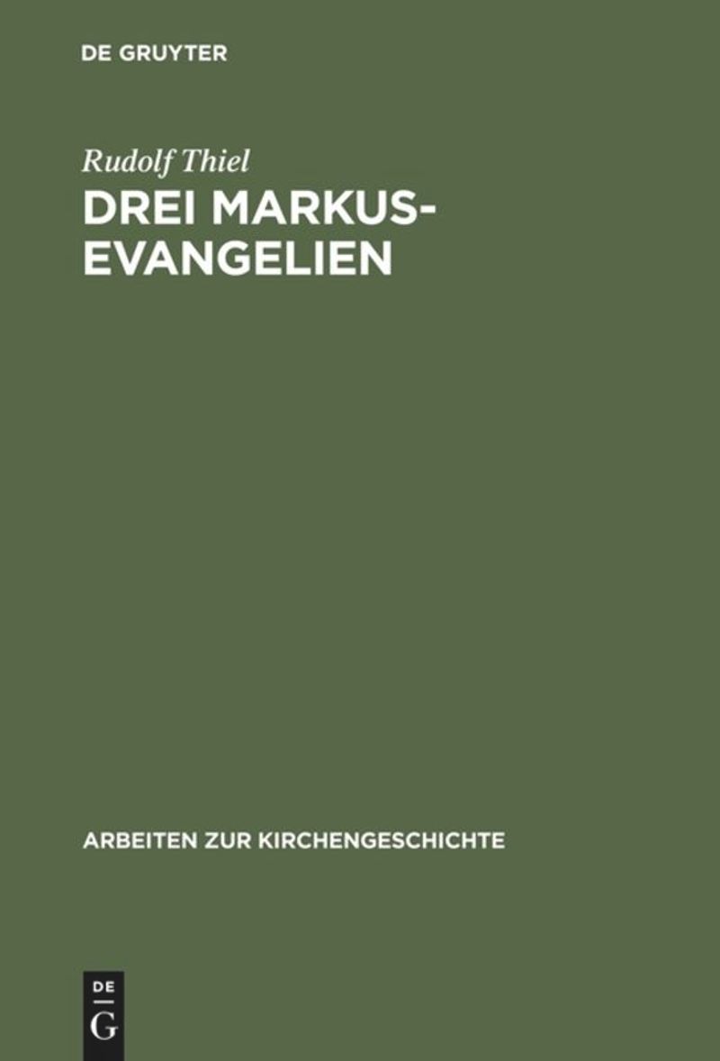 book: Drei Markus-Evangelien