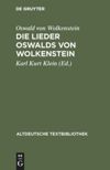 book: Die Lieder Oswalds von Wolkenstein
