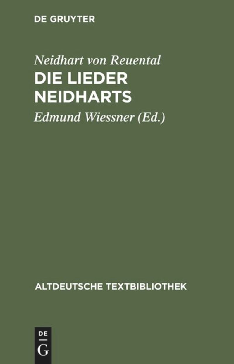 book: Die Lieder Neidharts
