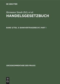 book: Band 3/Teil 3 Bankvertragsrecht