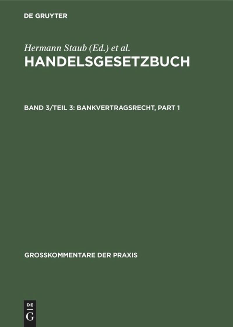 book: Band 3/Teil 3 Bankvertragsrecht