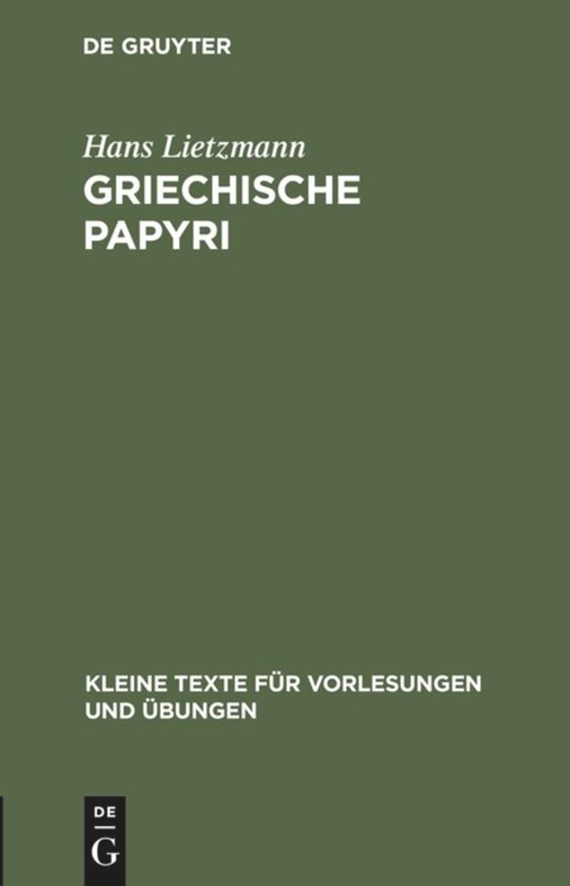 book: Griechische Papyri