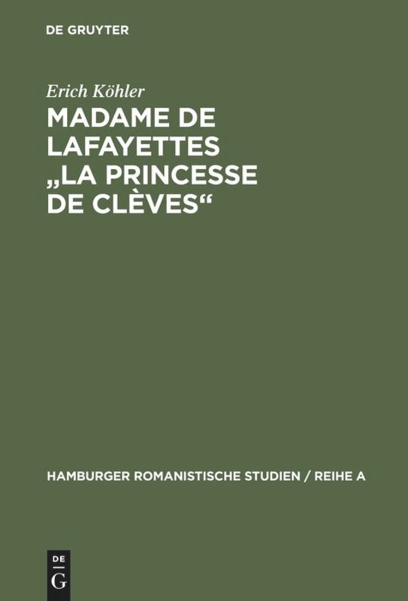 book: Madame de Lafayettes "La Princesse de Clèves"