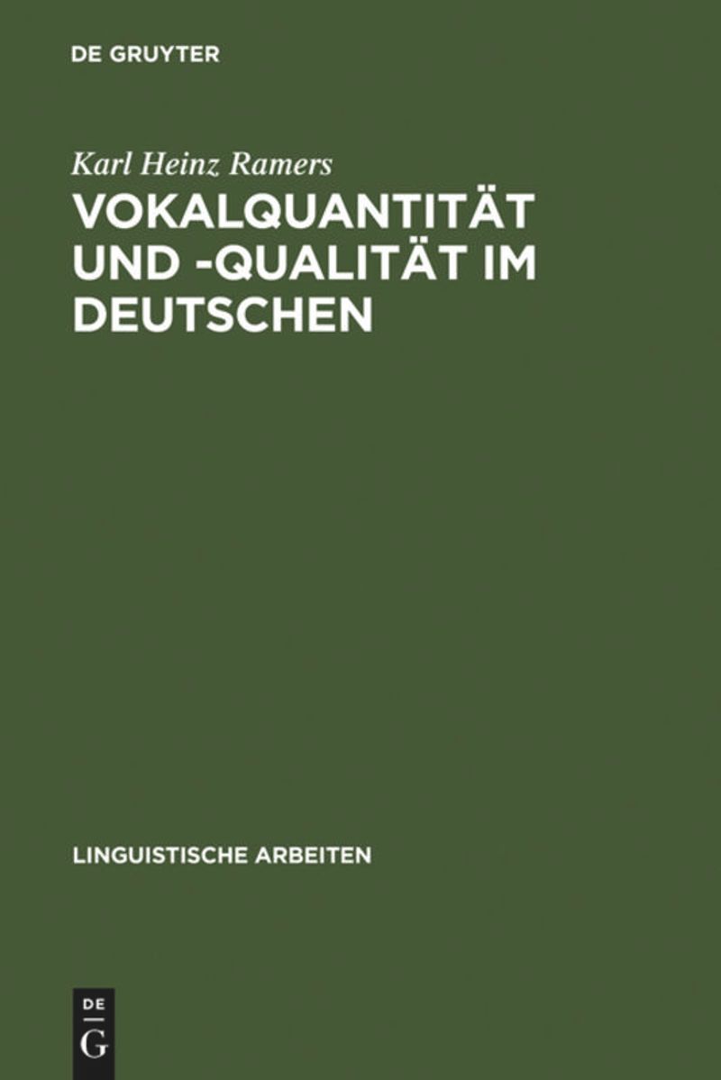 book: Vokalquantität und -qualität im Deutschen