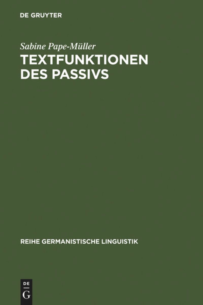book: Textfunktionen des Passivs