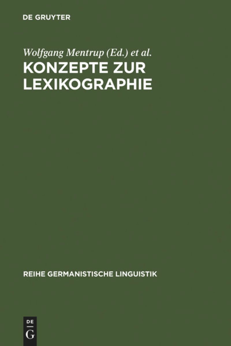book: Konzepte zur Lexikographie