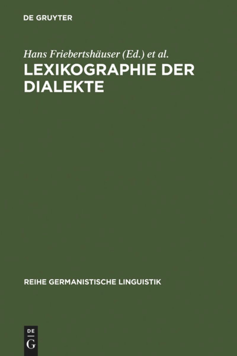 book: Lexikographie der Dialekte