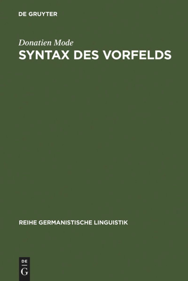book: Syntax des Vorfelds