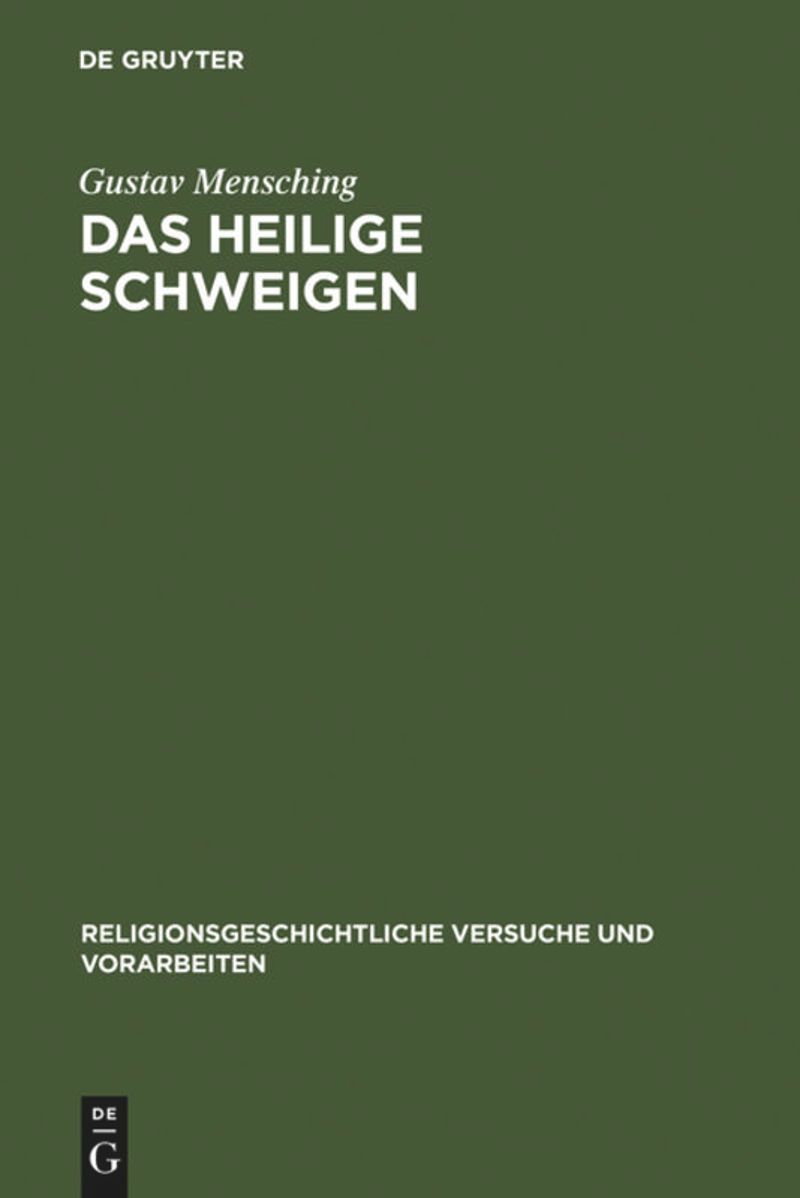 book: Das heilige Schweigen