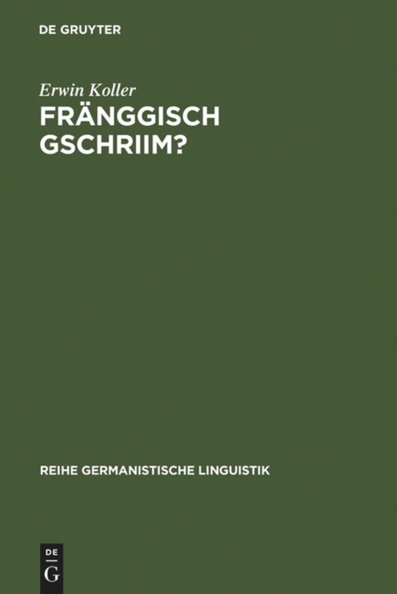 book: Fränggisch gschriim?