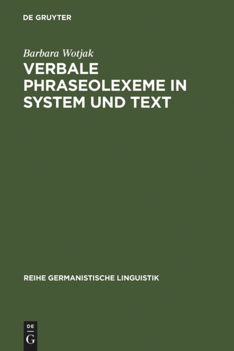 book: Verbale Phraseolexeme in System und Text