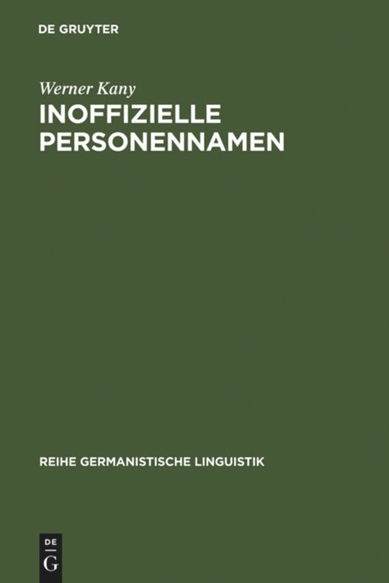 book: Inoffizielle Personennamen