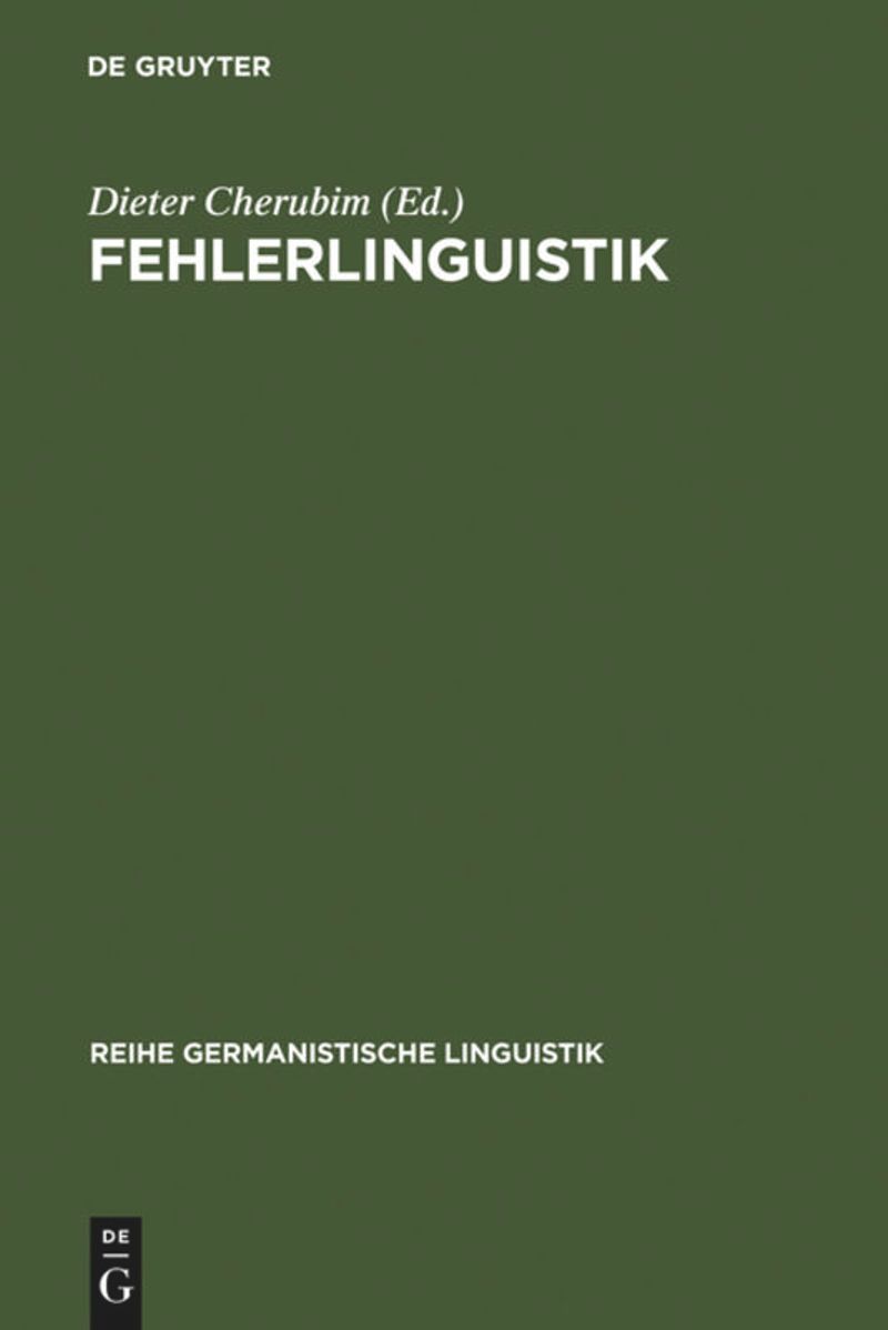 book: Fehlerlinguistik