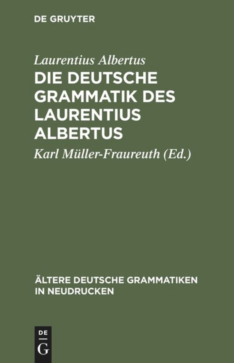 book: Die deutsche Grammatik des Laurentius Albertus