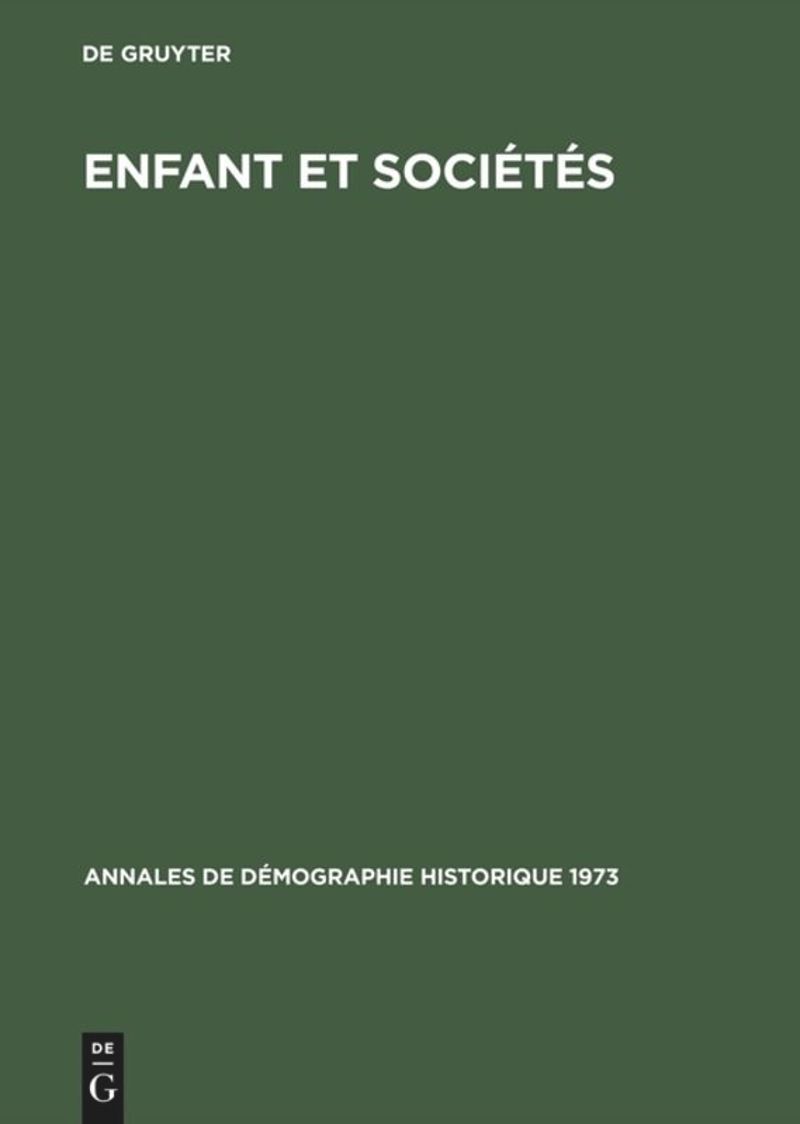 book: Enfant et sociétés