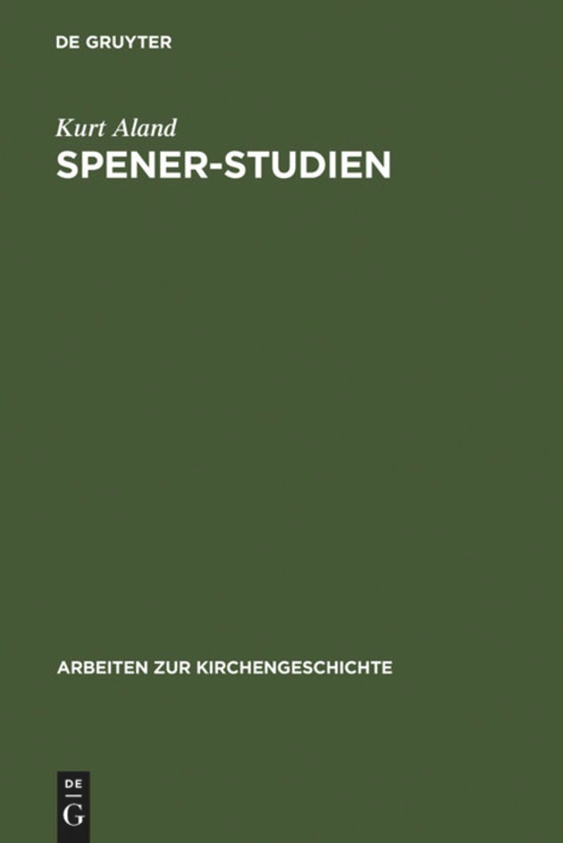 book: Spener-Studien