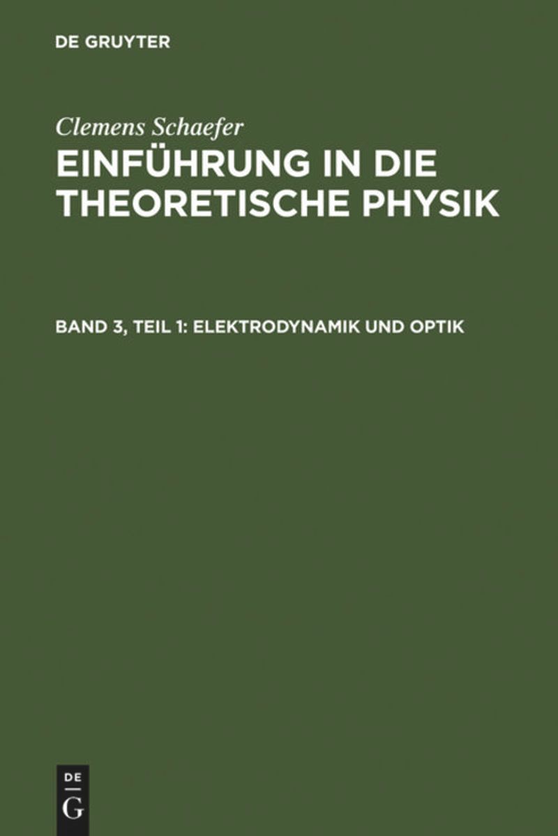book: Band 3, Teil 1 Elektrodynamik und Optik