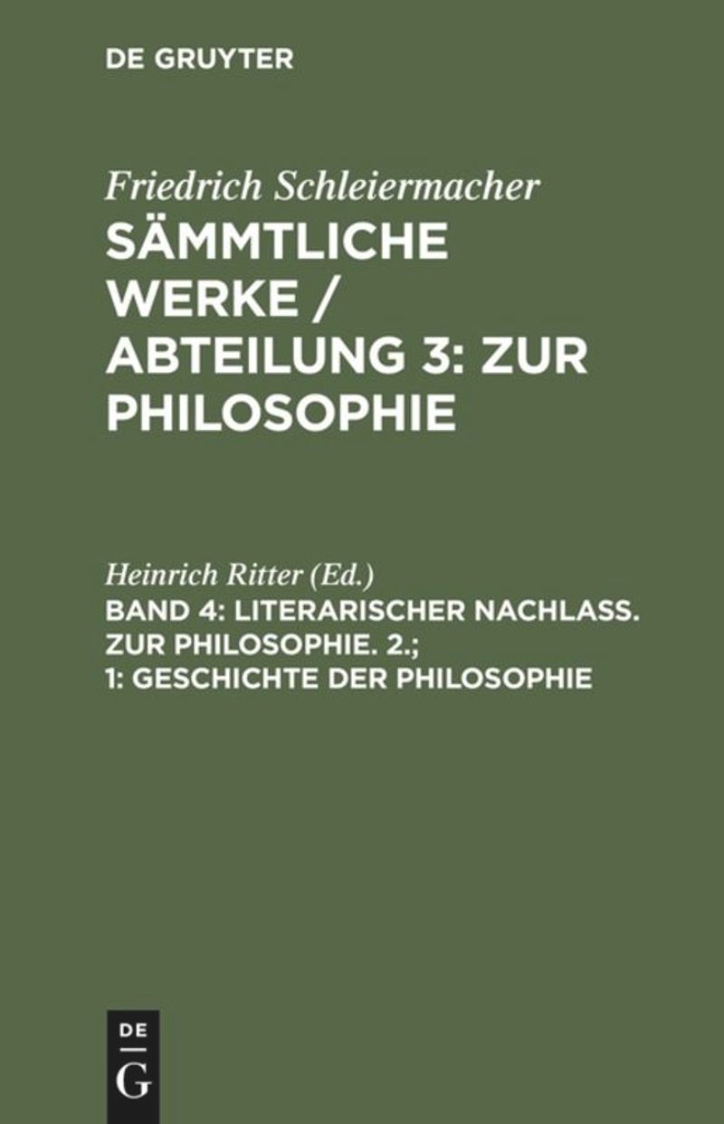book: Band 4,1 1. Geschichte der Philosophie