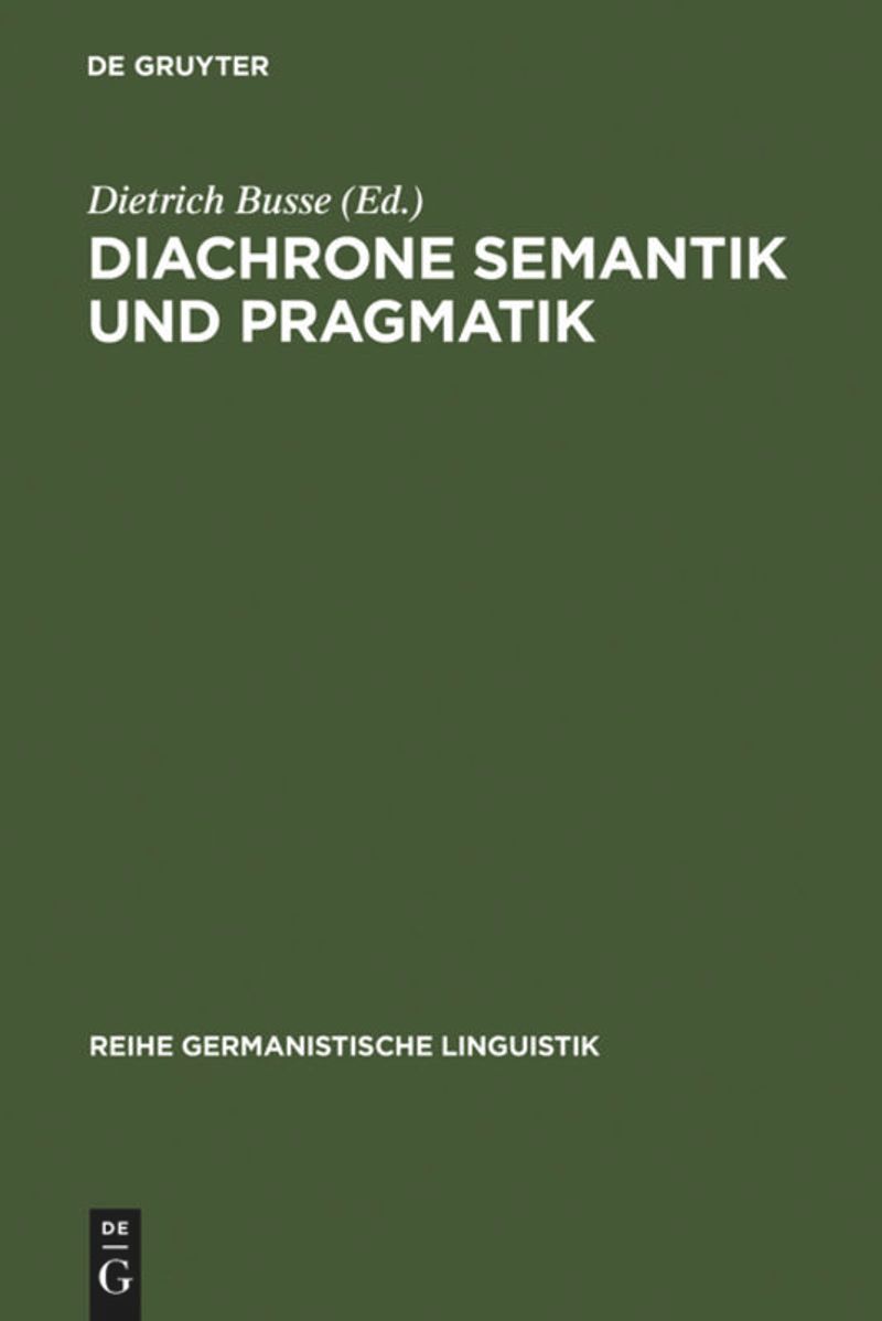 book: Diachrone Semantik und Pragmatik