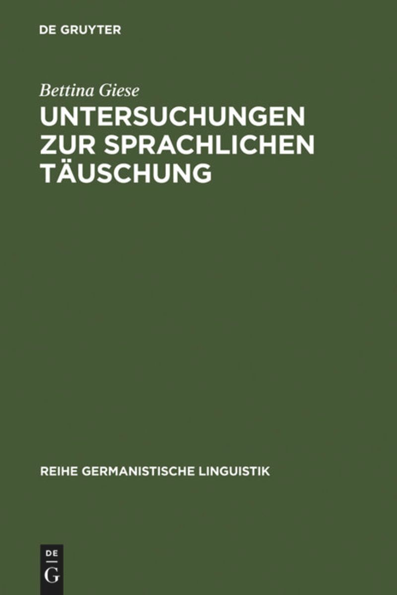 book: Untersuchungen zur sprachlichen Täuschung