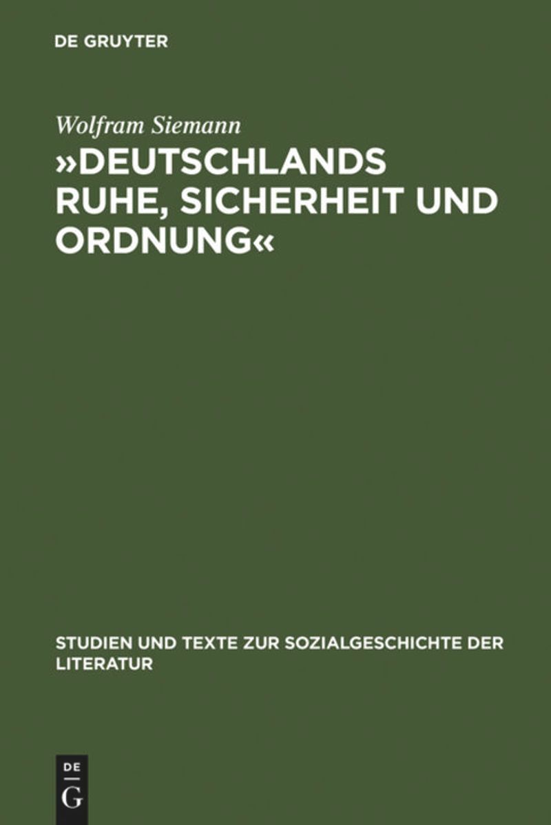 book: »Deutschlands Ruhe, Sicherheit und Ordnung«