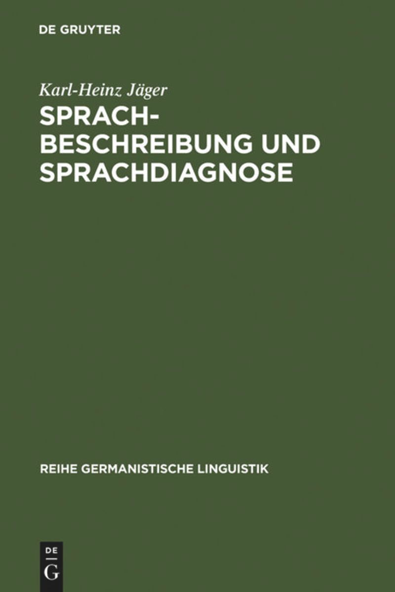 book: Sprachbeschreibung und Sprachdiagnose
