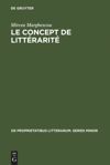 book: Le concept de littérarité