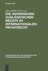 book: Die Anwendung ausländischen Rechts im internationalen Privatrecht