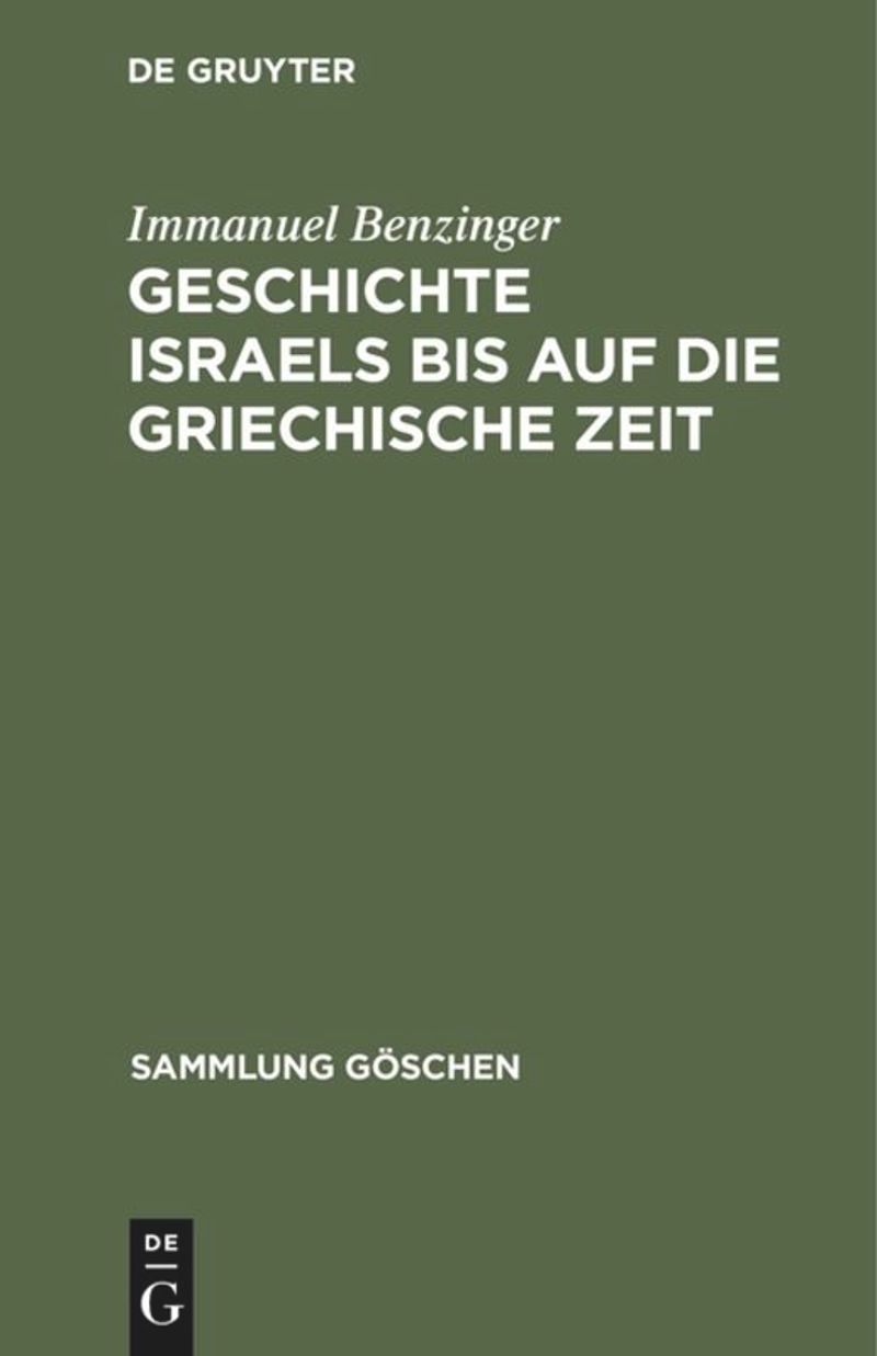 book: Geschichte Israels bis auf die griechische Zeit