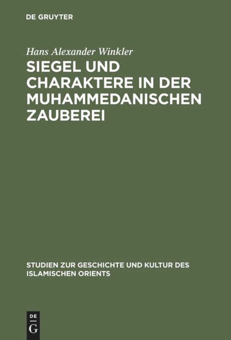 book: Siegel und Charaktere in der muhammedanischen Zauberei