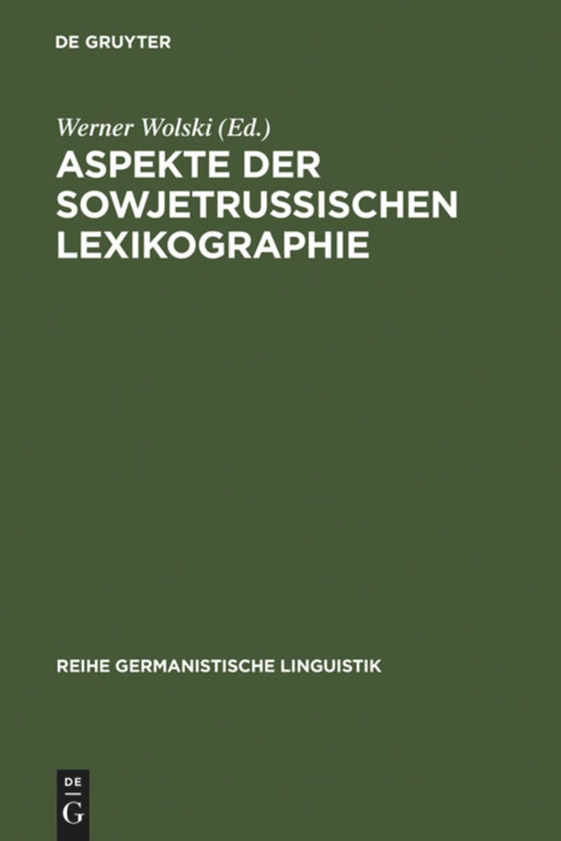 book: Aspekte der sowjetrussischen Lexikographie