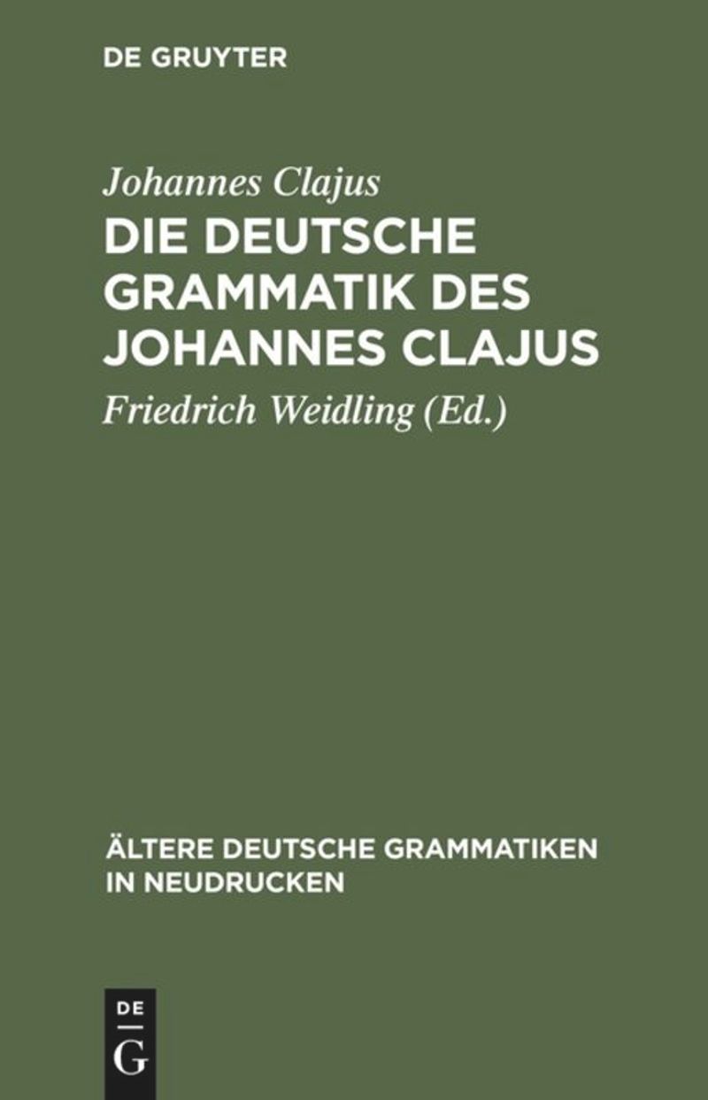 book: Die deutsche Grammatik des Johannes Clajus
