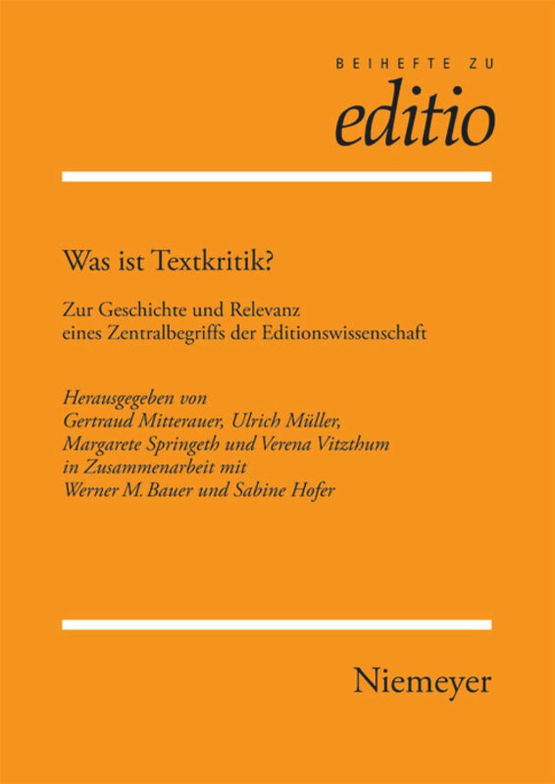 book: Was ist Textkritik?