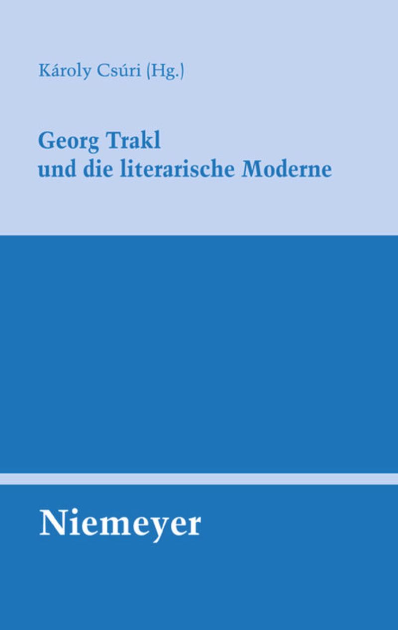 book: Georg Trakl und die literarische Moderne