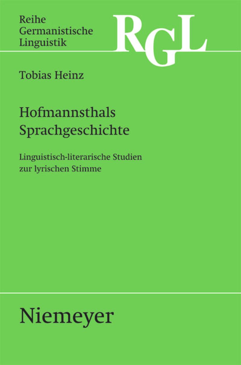 book: Hofmannsthals Sprachgeschichte