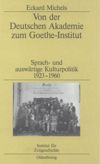 book: Von der Deutschen Akademie zum Goethe-Institut