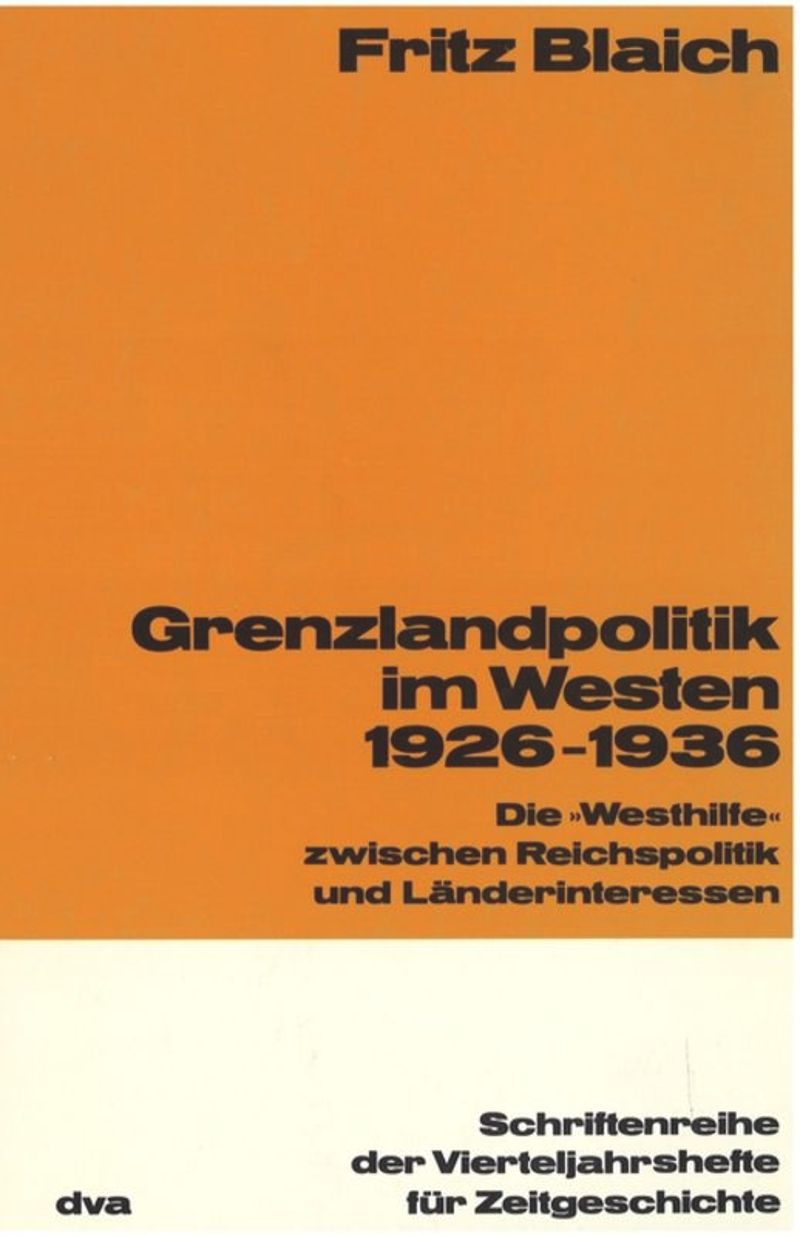 book: Grenzlandpolitik im Westen 1926-1936