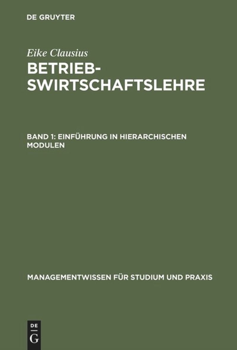 book: Band 1 Einführung in hierarchischen Modulen