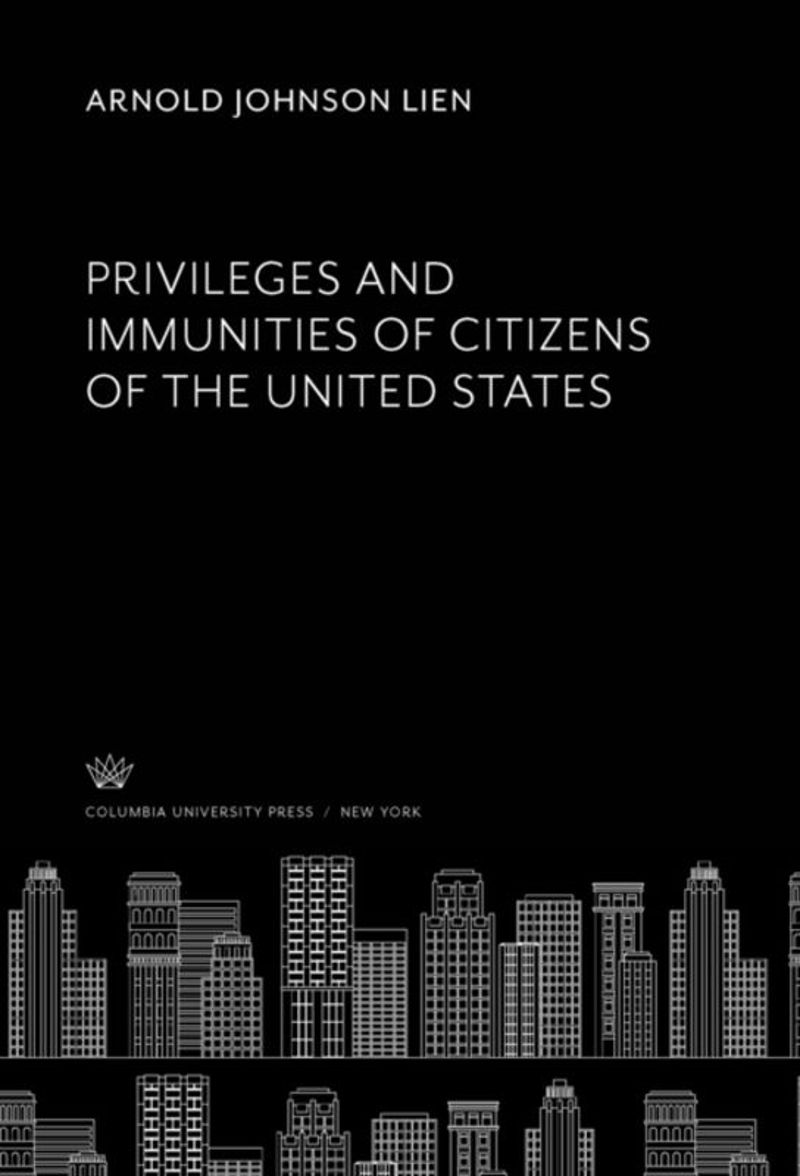 book: Privileges and Immunities of Citizens of the United States
